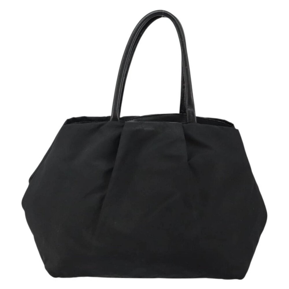 PRADA Tote Bag Nylon Black Silver Auth hk3058 - Picture 4 of 16
